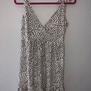 Speckled black & white dress